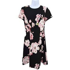 JH Floral Print Midi  A Line Dress Size 6 Vibrant Textured  Party Resort‎ Travel